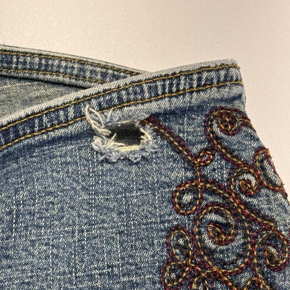 Z. Cavaricci Blue Jeans with Brown Embroidery - Picture 4 of 16